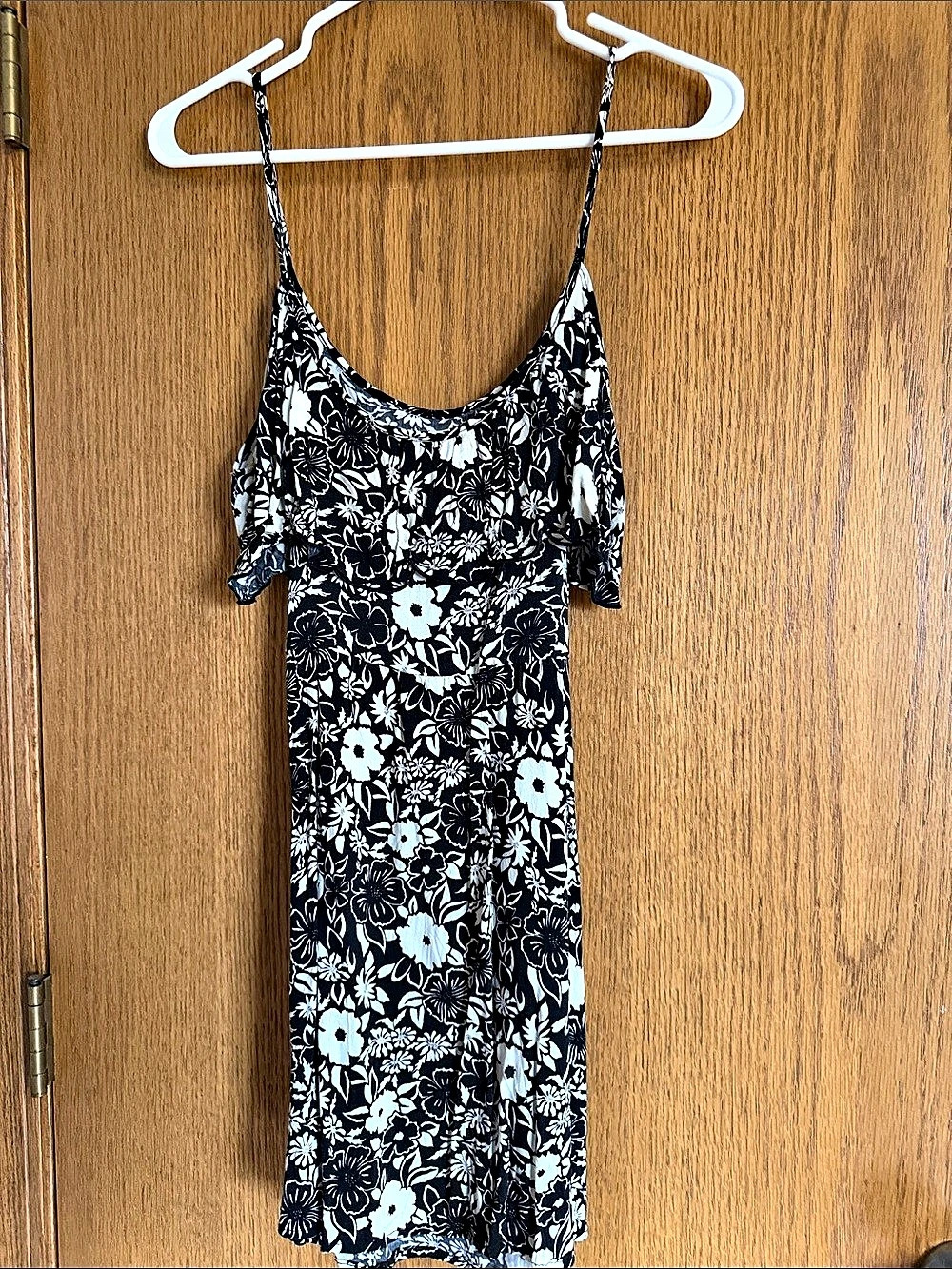 Floral Black & White Mini Dress Like New